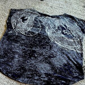 Black Dragon Print Women's Top

DRAGON ON FRONT AND BACK
 
light weight fabric